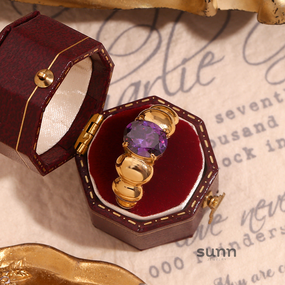 Elisha Gold Beaded Halo Ring [N78W9FZH]