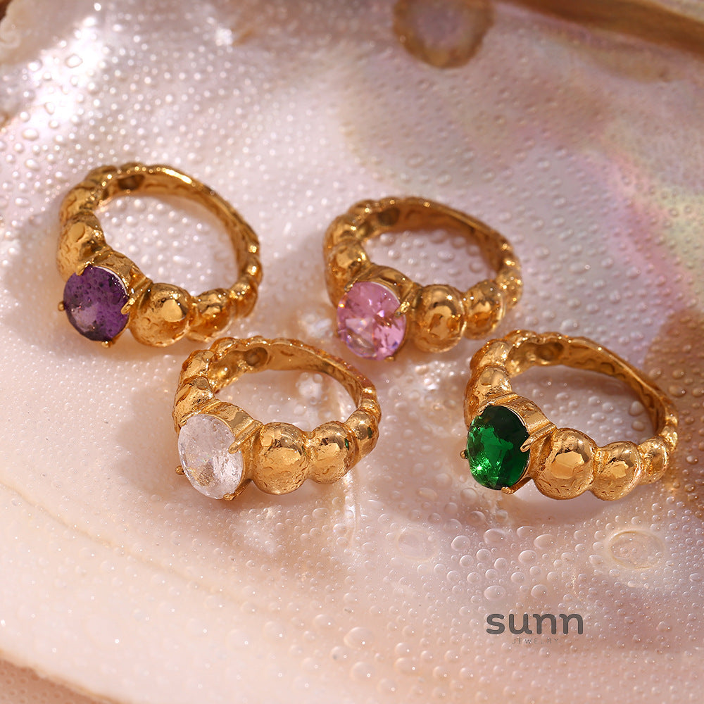 Elisha Gold Beaded Halo Ring [BBSE9IO5]