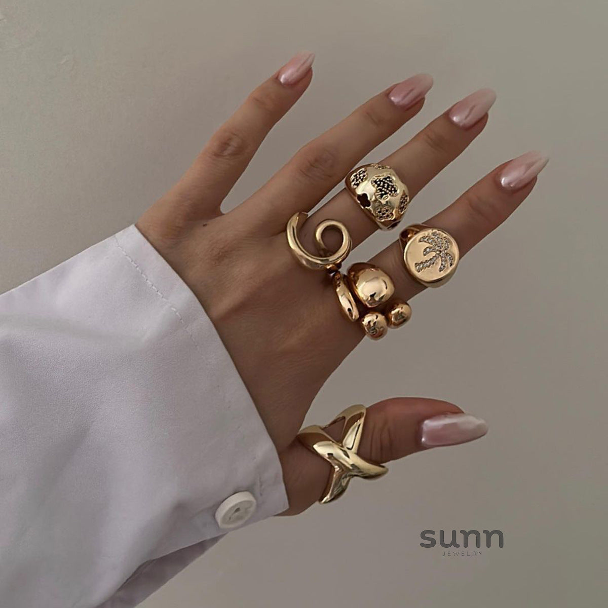Elisheva Sculptural Steel Ring [KQSETJCQ]