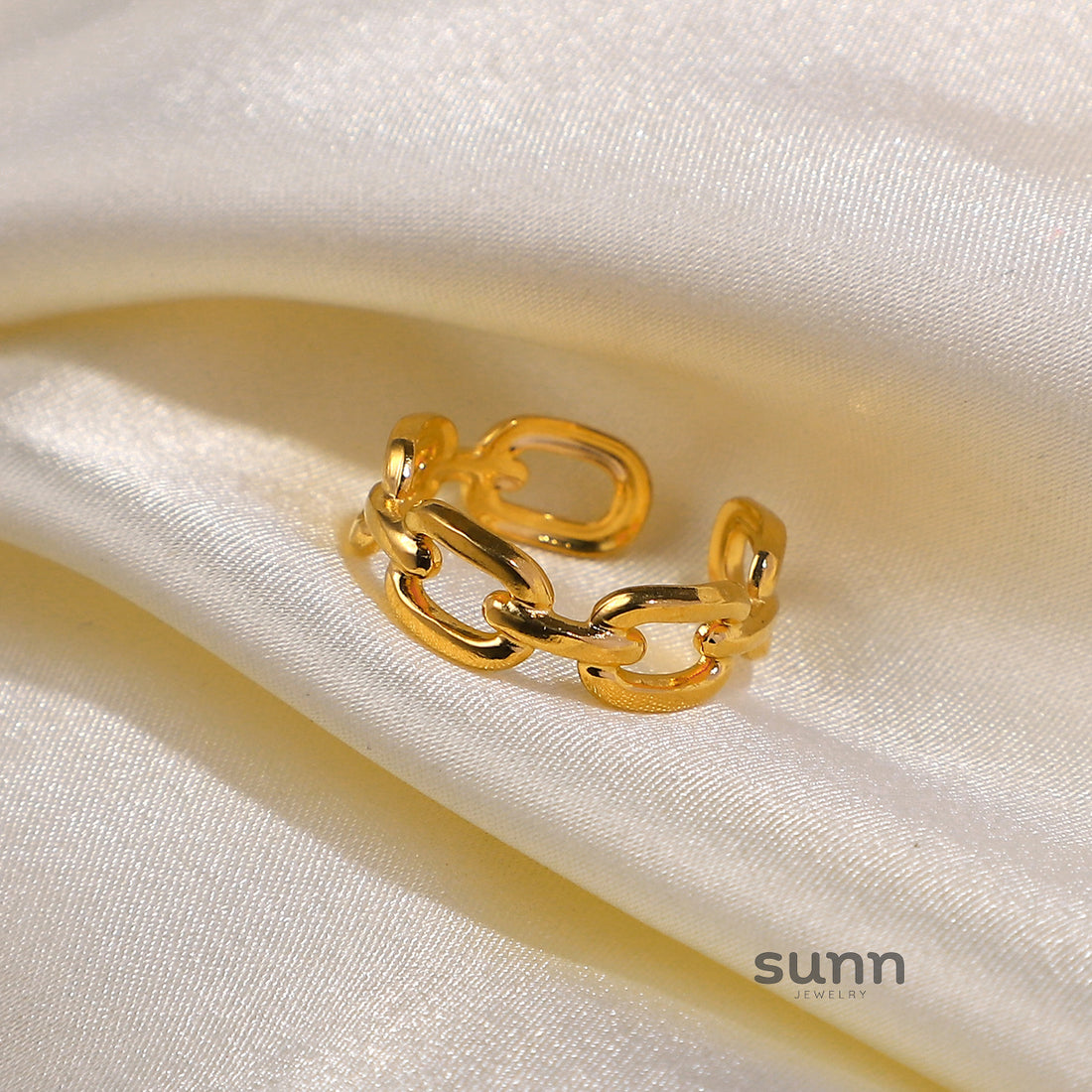Eliyana Gold-Plated Chain Link Ring [9HE5E80F]