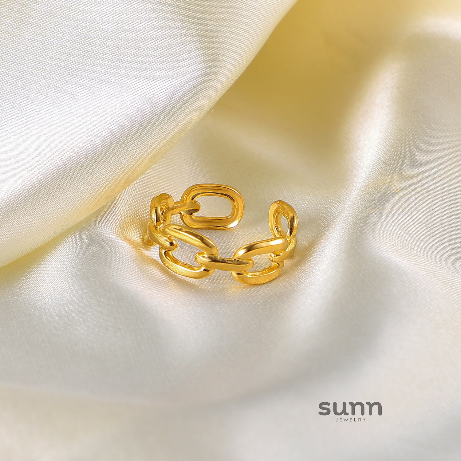 Eliyana Gold-Plated Chain Link Ring [KPRJGEO5]