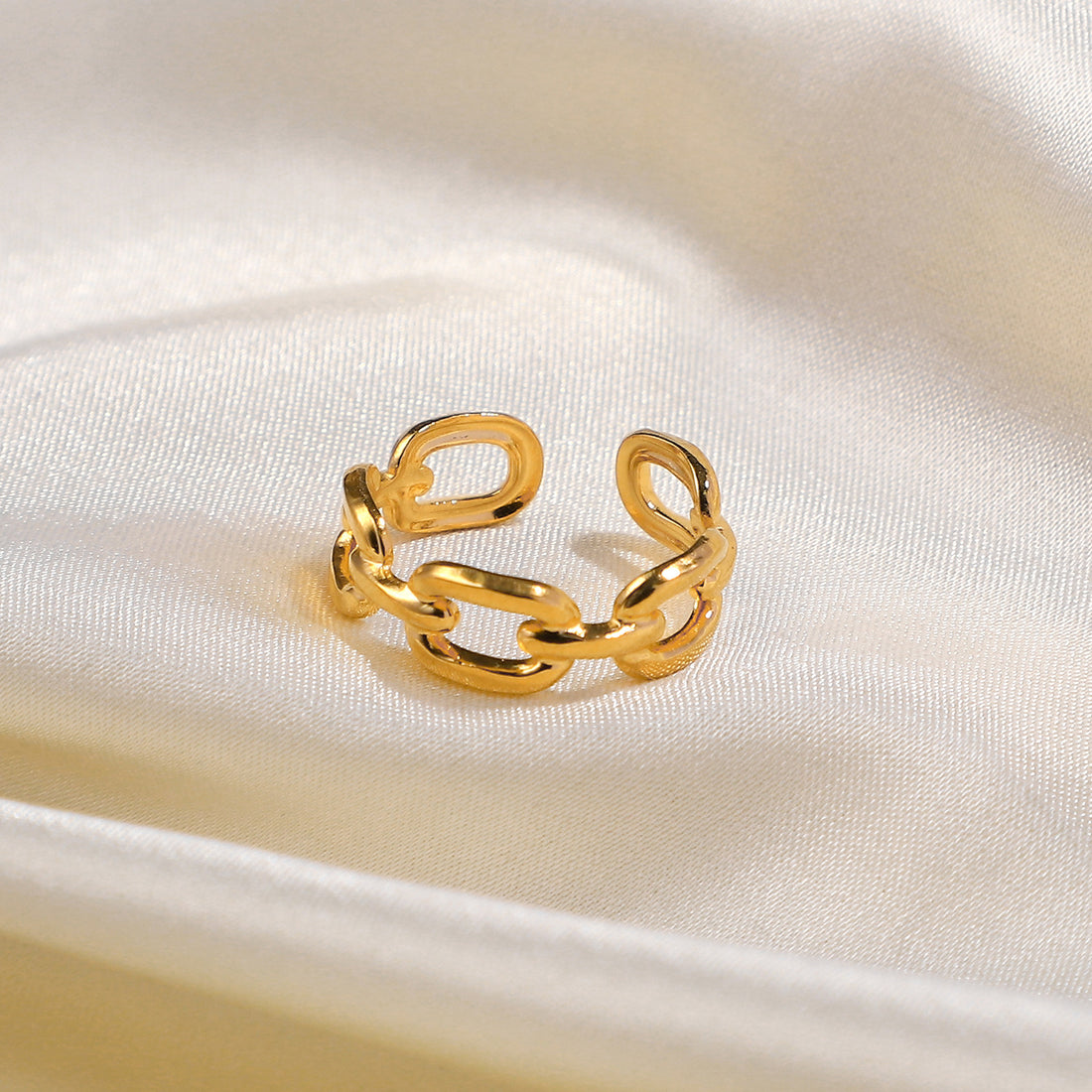 Eliyana Gold-Plated Chain Link Ring [9HE5E80F]