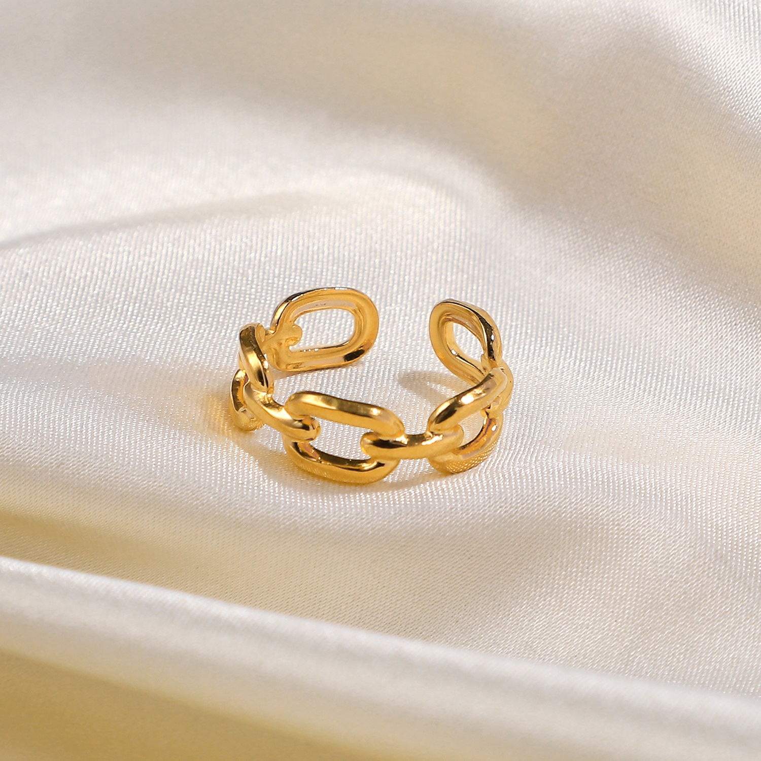 Eliyana Gold-Plated Chain Link Ring [9HE5E80F]