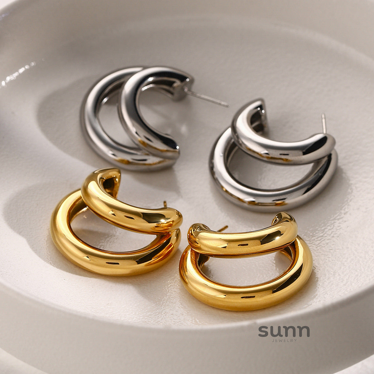 Eliza Sleek C Hoop Earrings [8IJC7SOR]