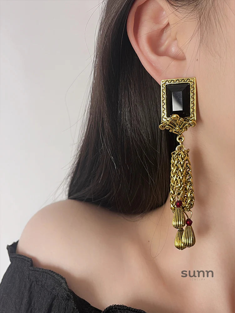 Eliza Vintage Tassel Drop Earrings