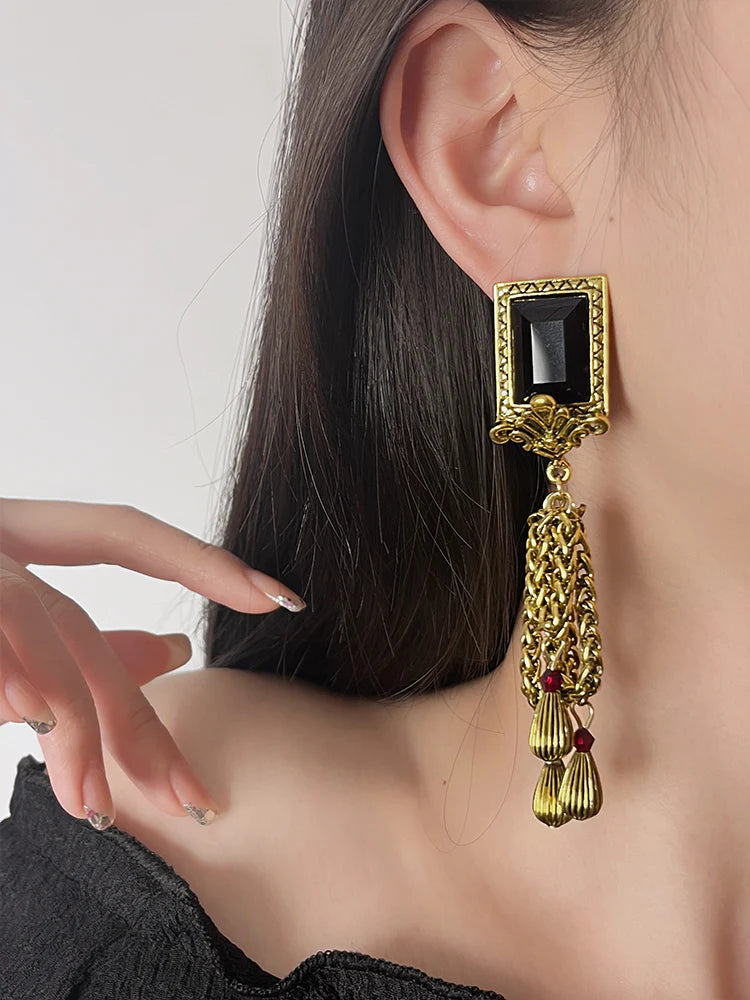 Eliza Vintage Tassel Drop Earrings