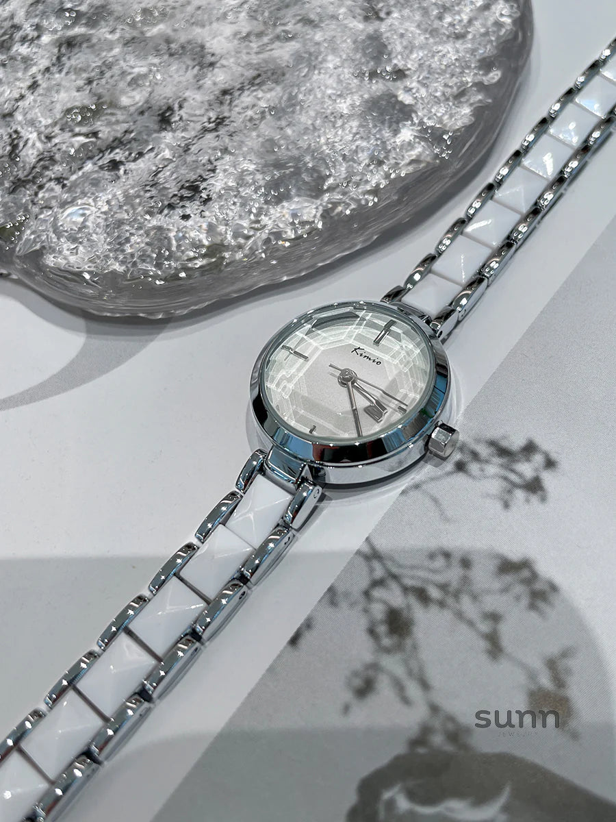 Eliza White Ceramic Watch - White