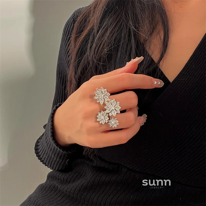 Elizabella Ornate Zircon Petal Ring