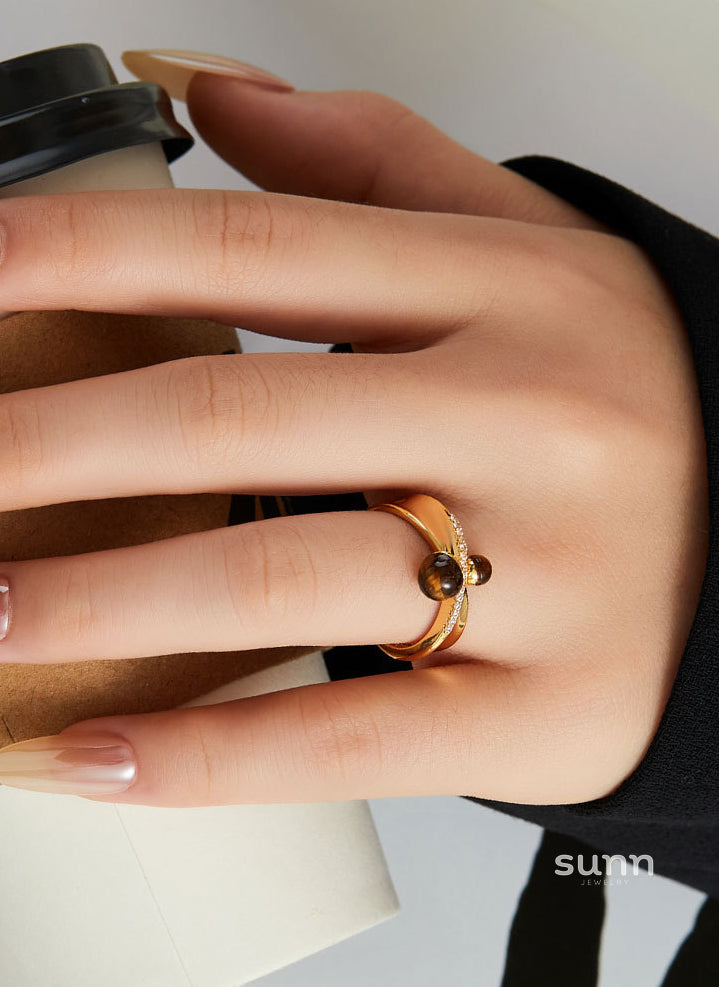 Ellah Vintage Tiger Eye Ring [CV0DYO88]