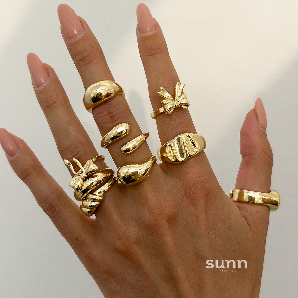 Ellamae Irregular Bow Ring Set [2V5NZNU3]