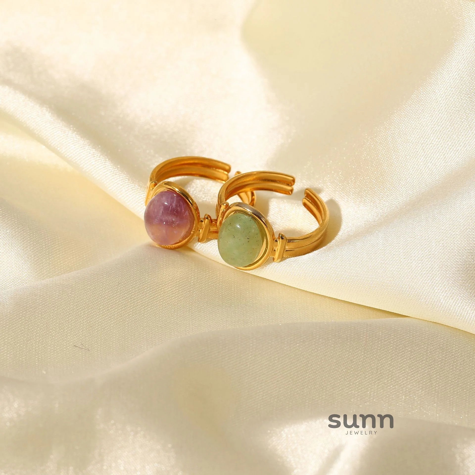 Ellana Oval Gemstone Open Ring