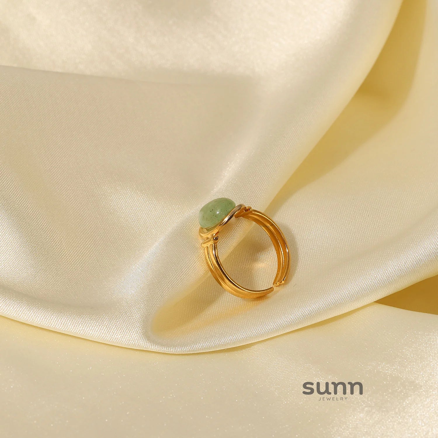 Ellana Oval Gemstone Open Ring