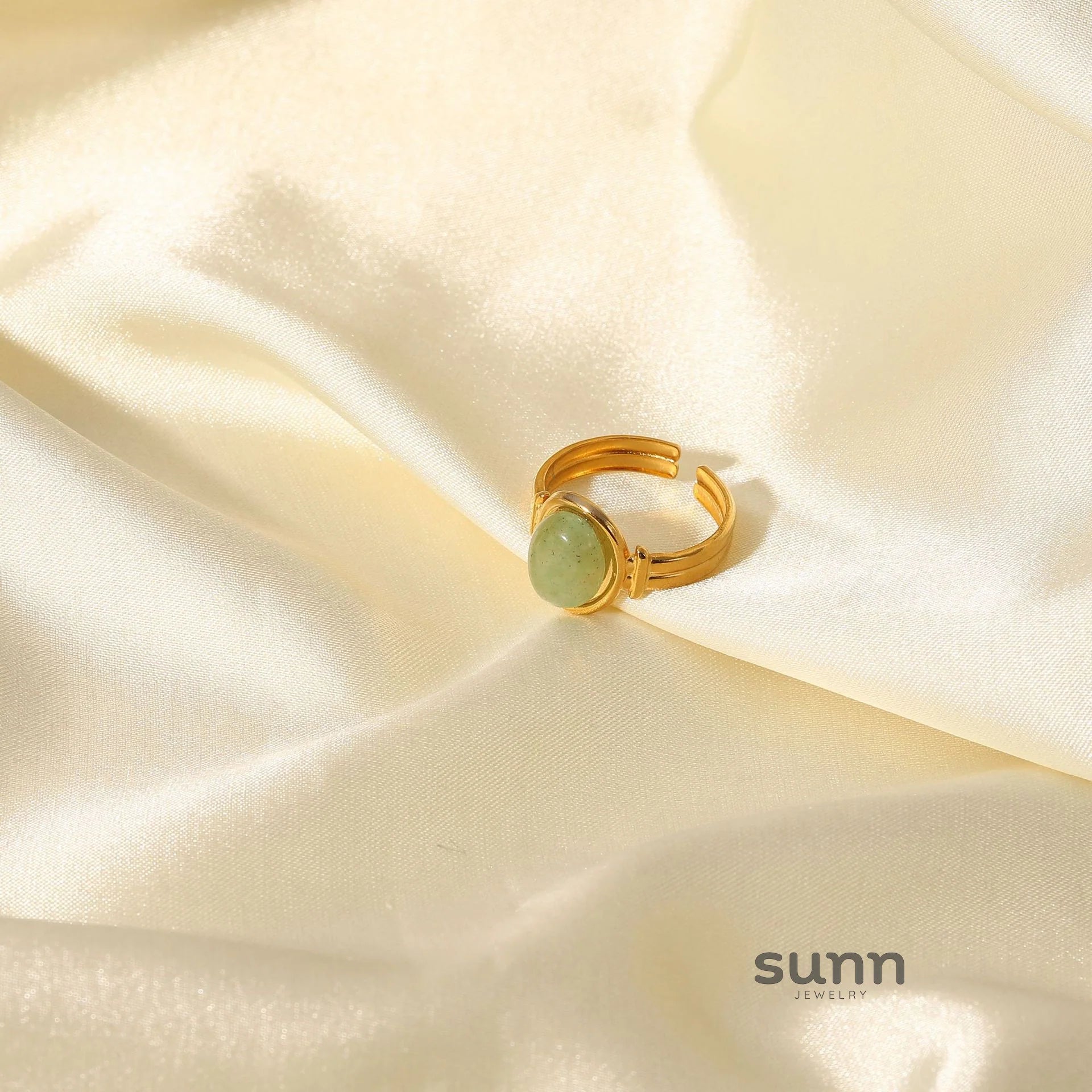 Ellana Oval Gemstone Open Ring