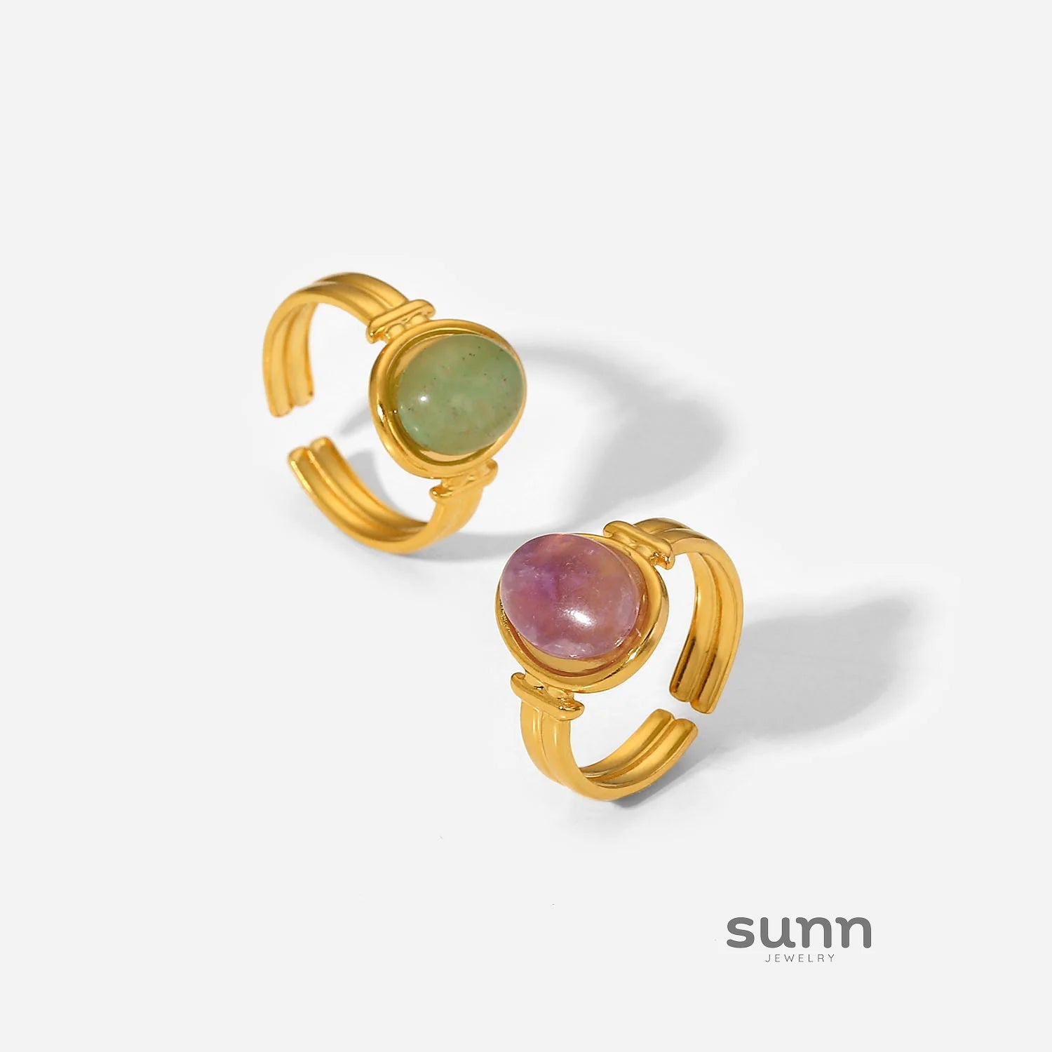 Ellana Oval Gemstone Open Ring