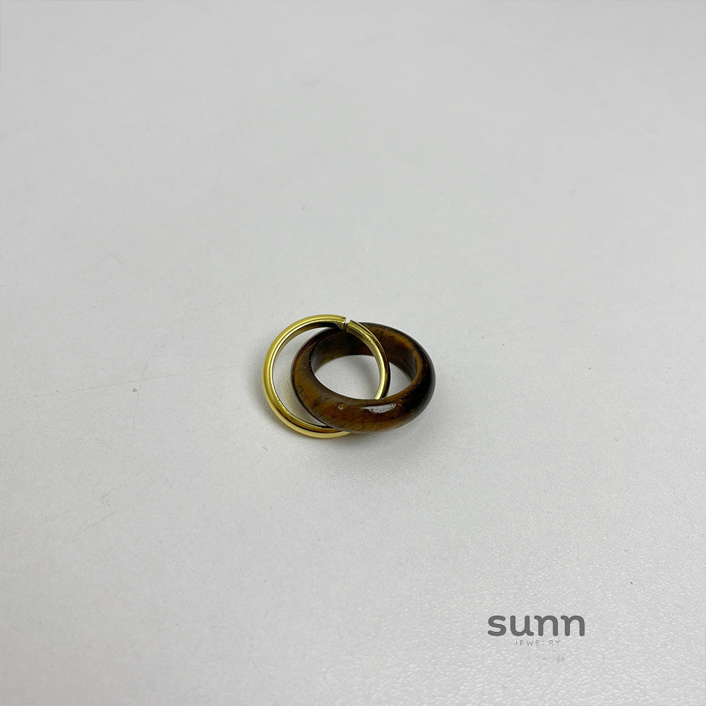 Ellanie Tiger Eye Cross Ring [7YSH4LH5]