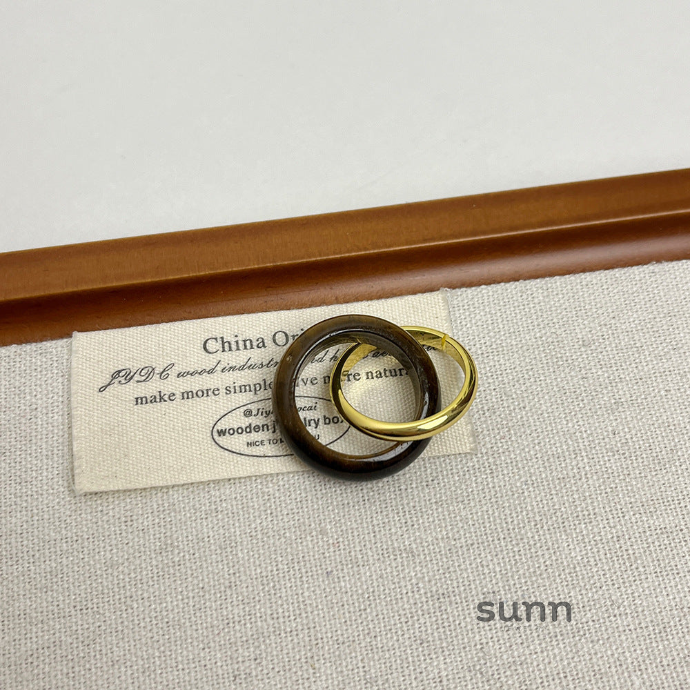 Ellanie Tiger Eye Cross Ring [GLVIBYBE]