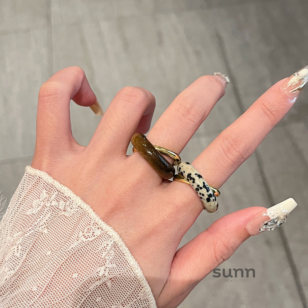 Ellanie Tiger Eye Cross Ring [33WHZOSC]