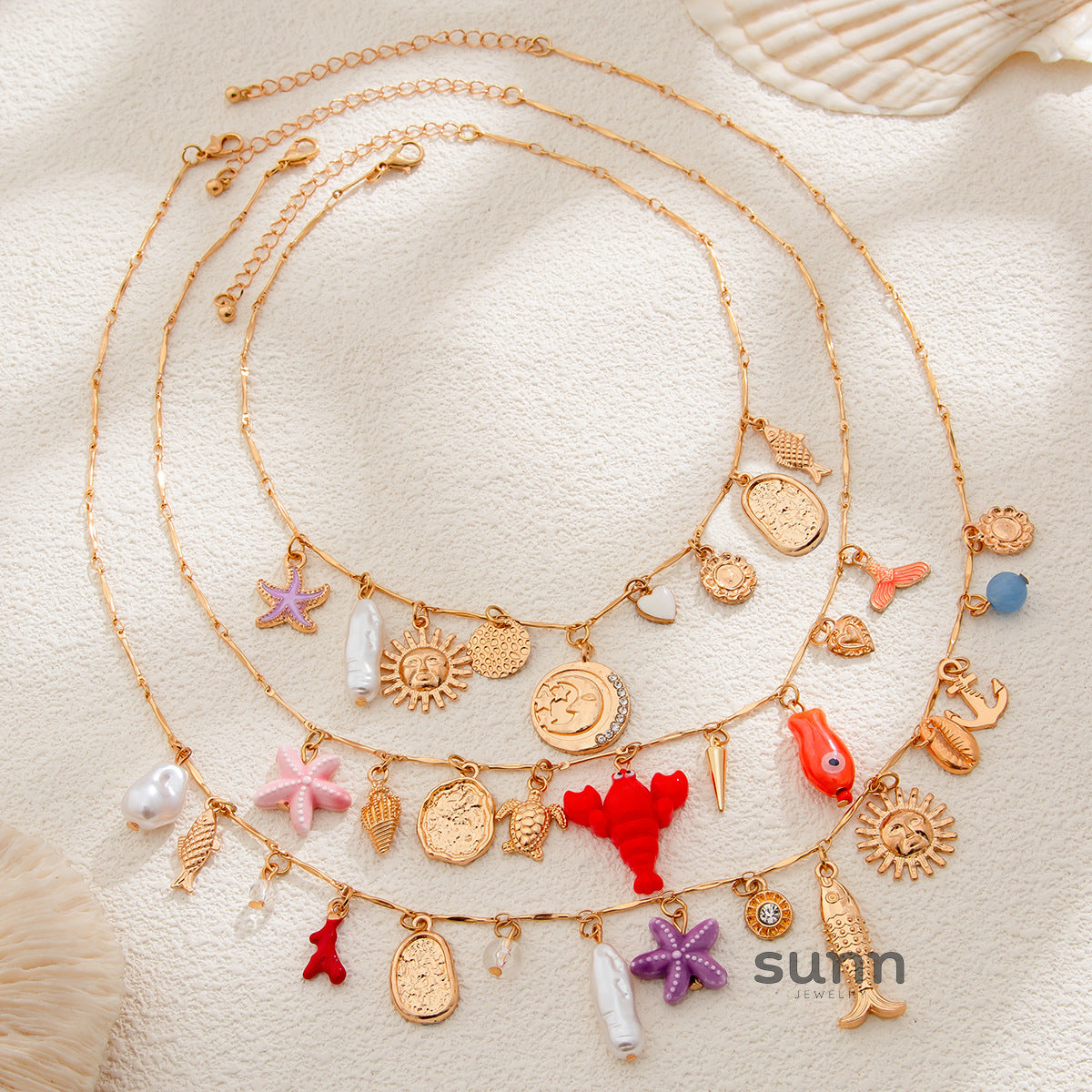Ellarose Ocean Stacking Pearl Necklace [EUHMSKA4]