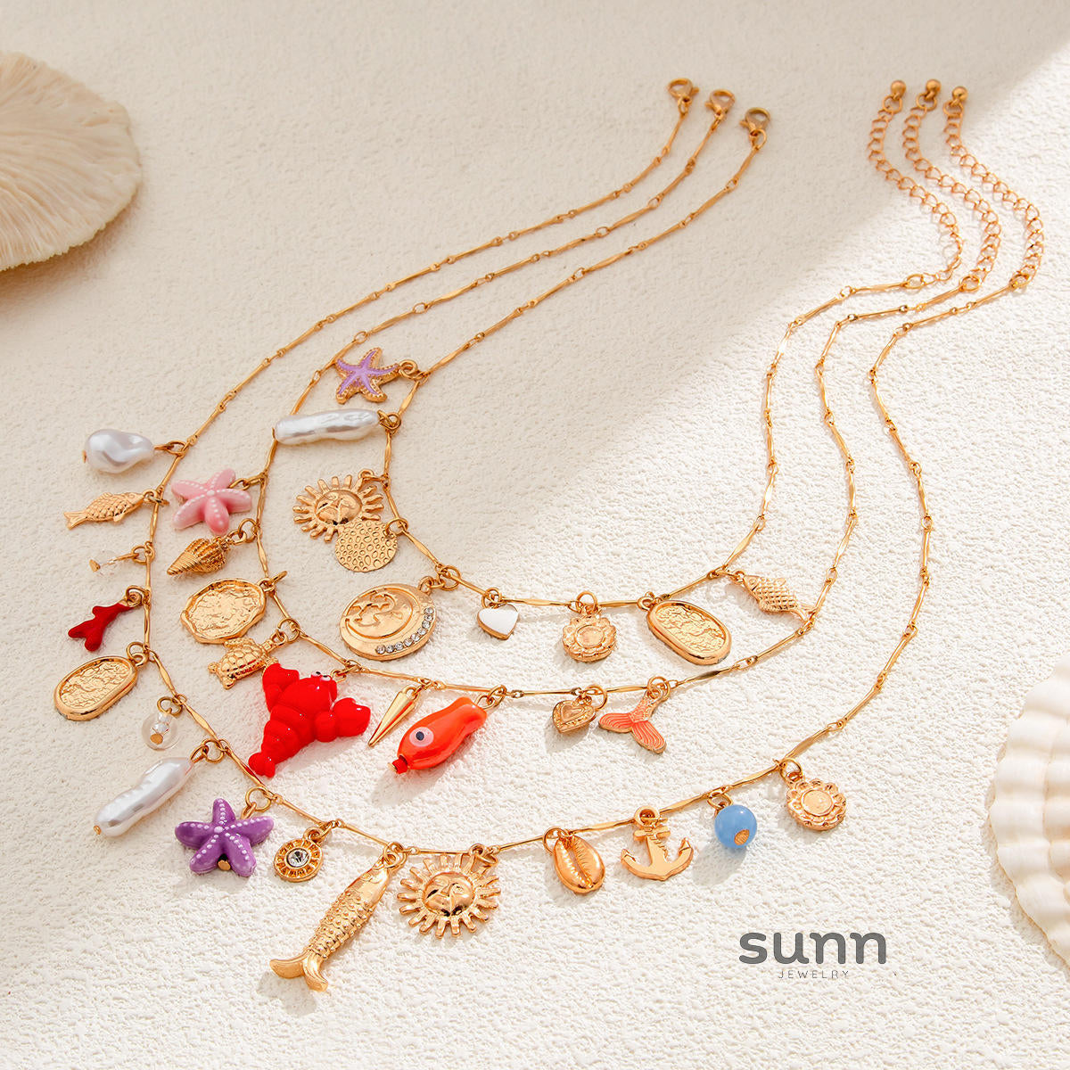 Ellarose Ocean Stacking Pearl Necklace [YGXM9H58]