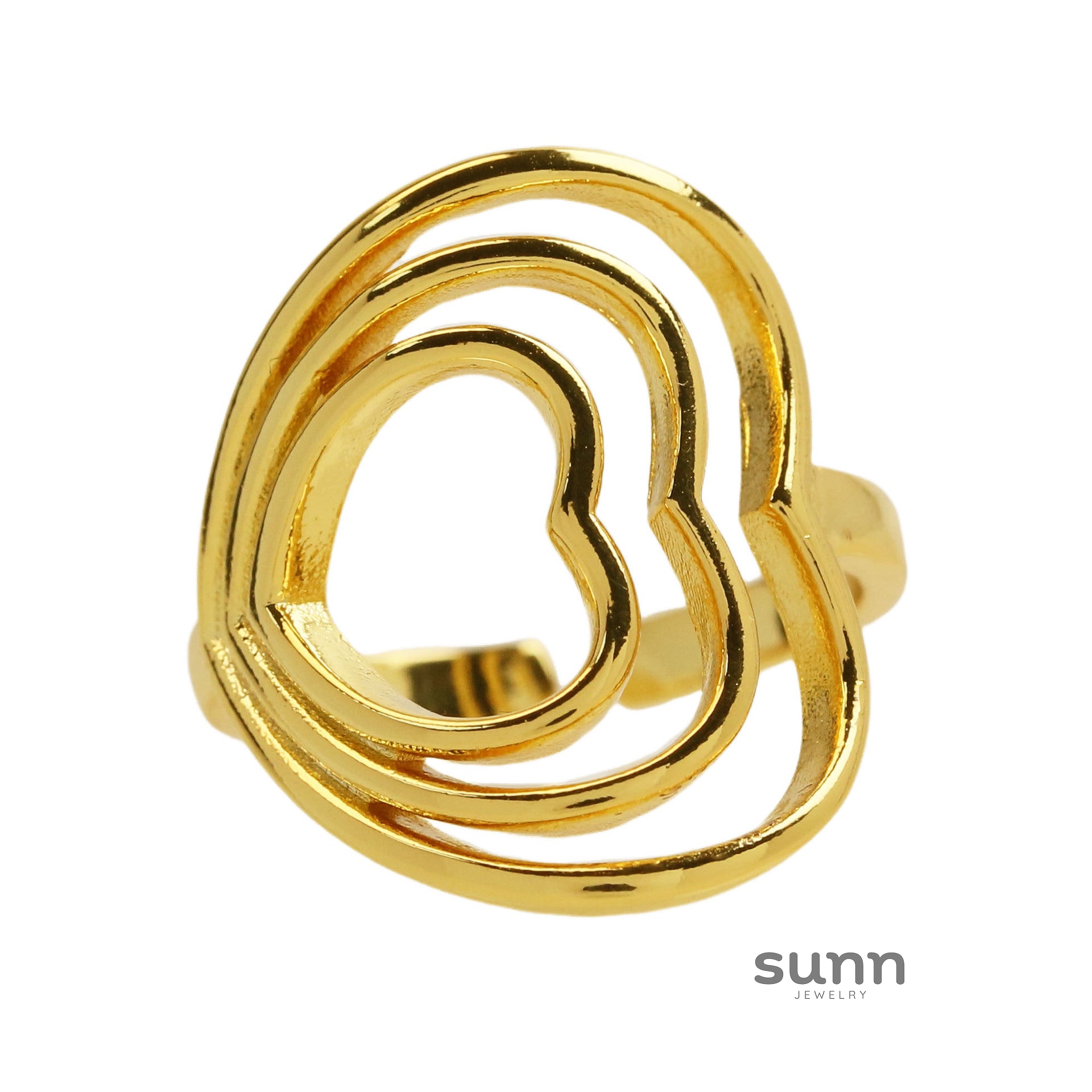 Ellena Double Heart Open Ring [VDTSEE13]