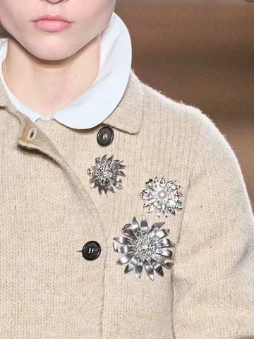 Ellery Crystal Pearl Sunflower Brooch [KGT0M4GX]