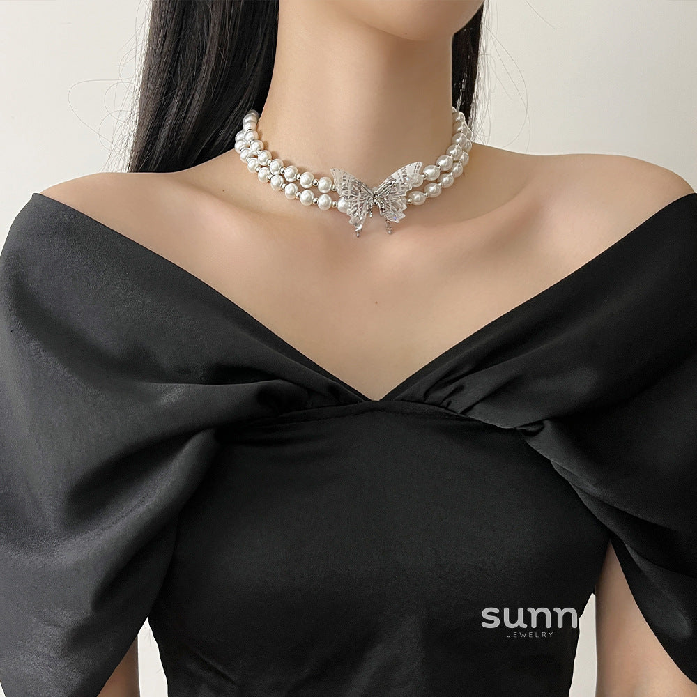 Elli Butterfly Pearl Choker [OK2V4YPP]