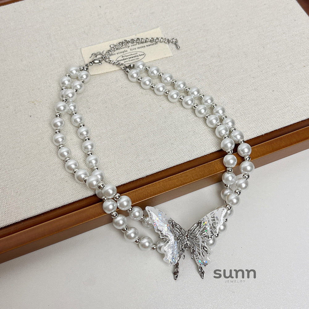 Elli Butterfly Pearl Choker [DLRMTPFW]