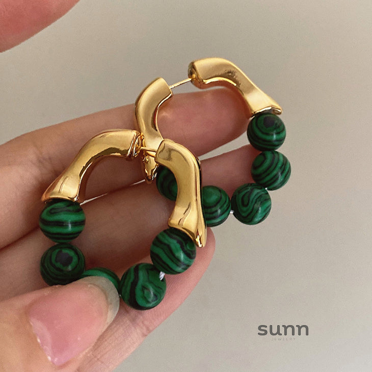Ellieanna Gold Green Drop Earrings [WVJ9ZKJV]