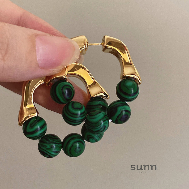 Ellieanna Gold Green Drop Earrings [SPEP2XXK]
