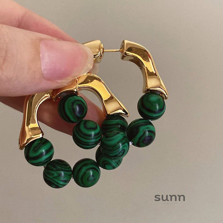 Ellieanna Gold Green Drop Earrings [ZZJ30SZJ]