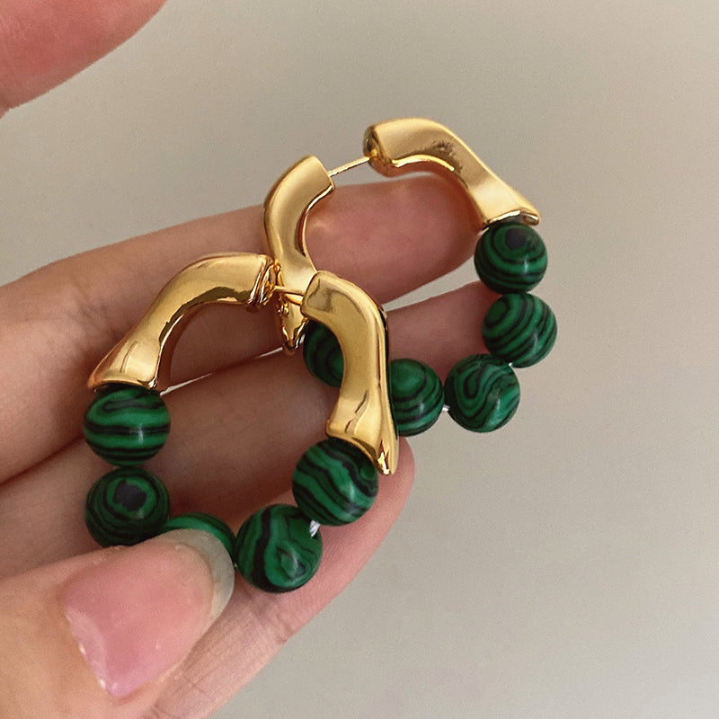 Ellieanna Gold Green Drop Earrings [NFU6KVJD]