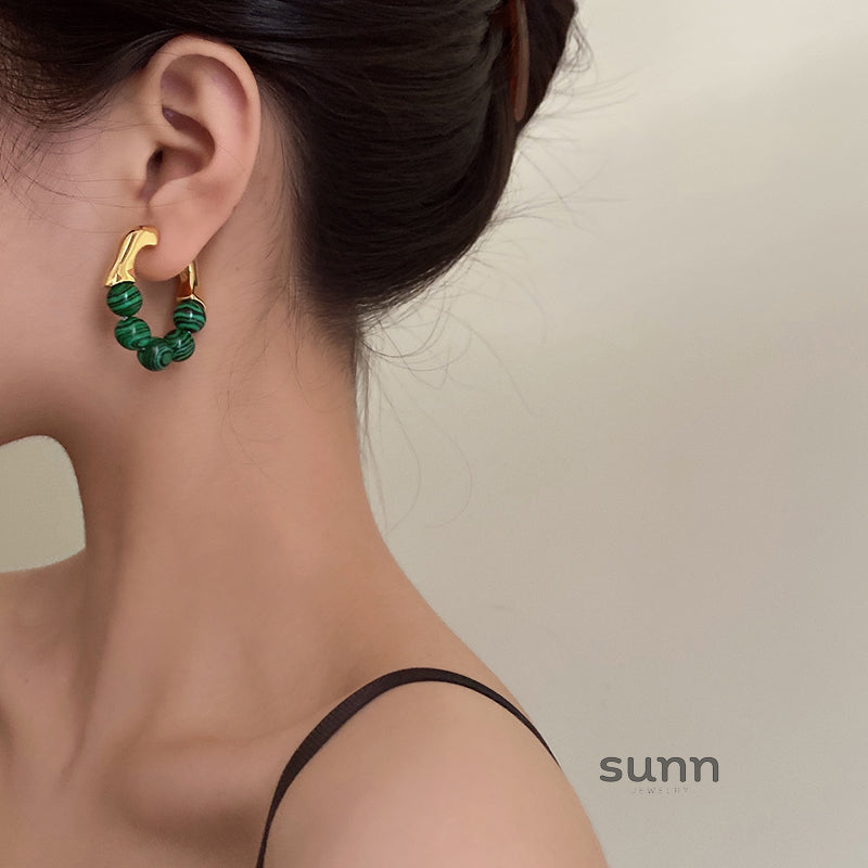 Ellieanna Gold Green Drop Earrings [YPAQVRKZ]