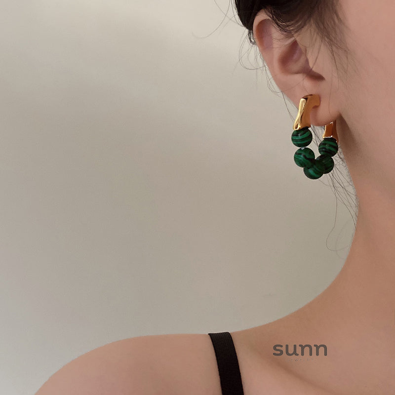 Ellieanna Gold Green Drop Earrings [BJCZZX8I]
