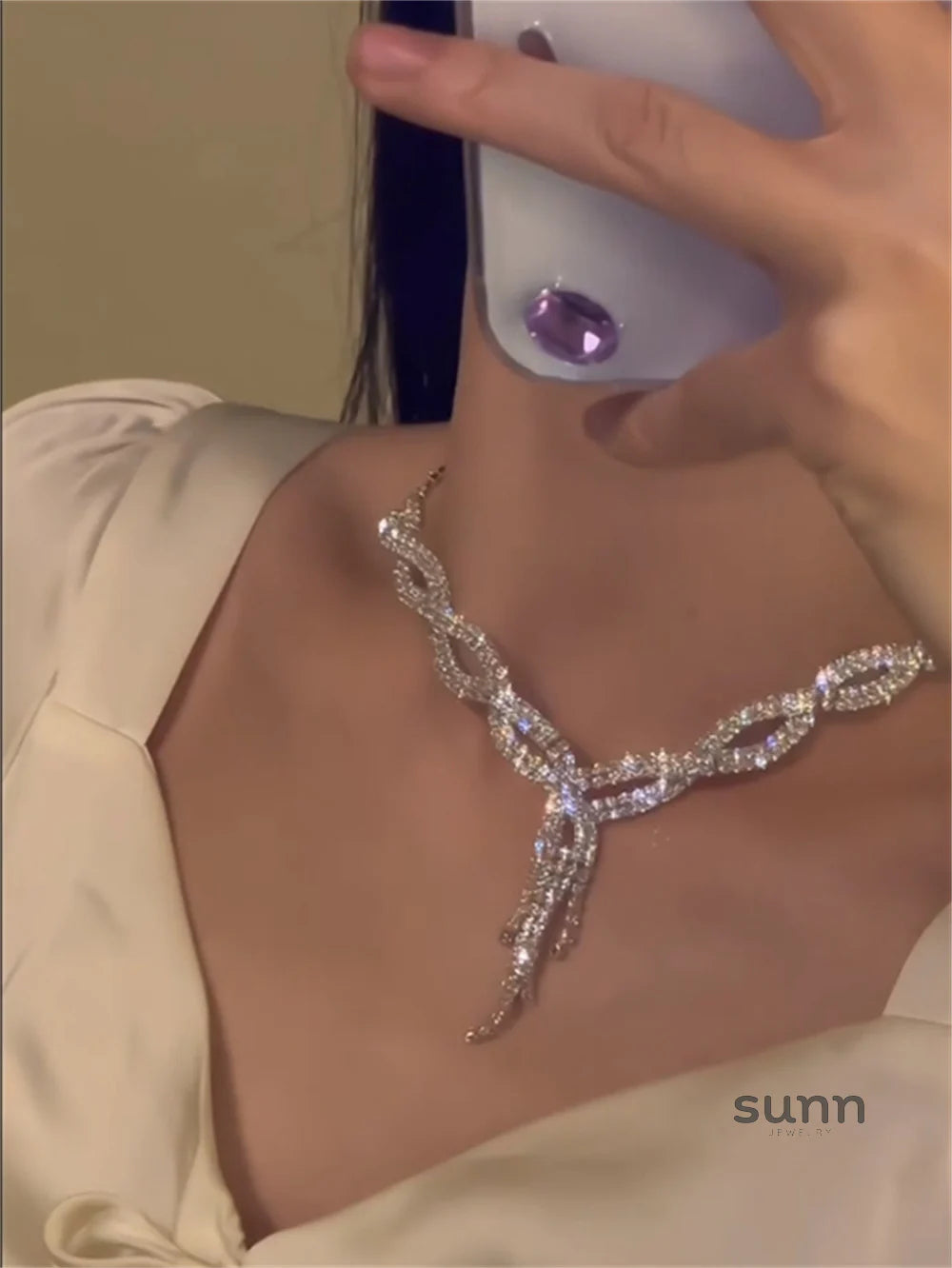 Elliett Rhinestone Choker Set