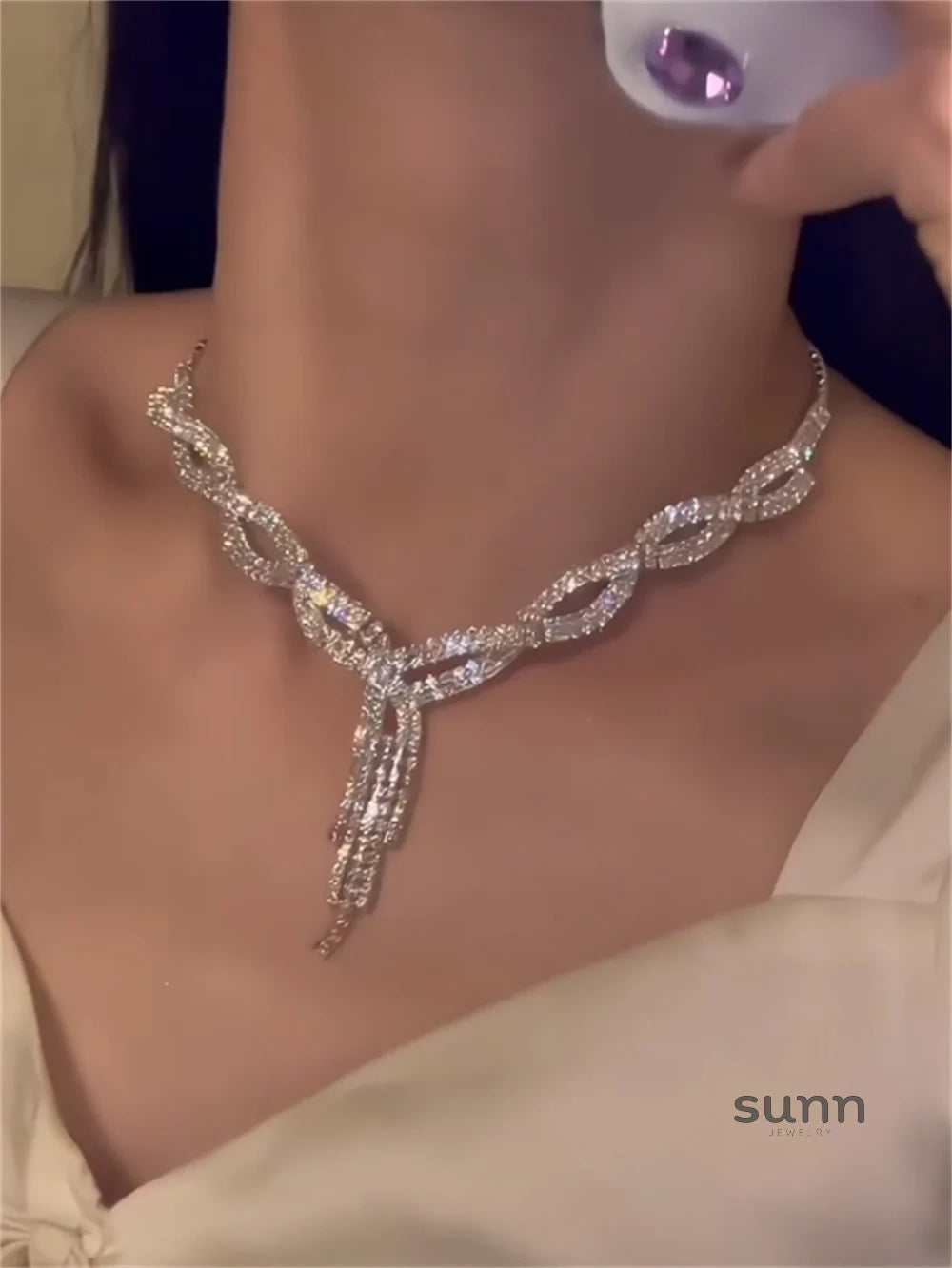 Elliett Rhinestone Choker Set