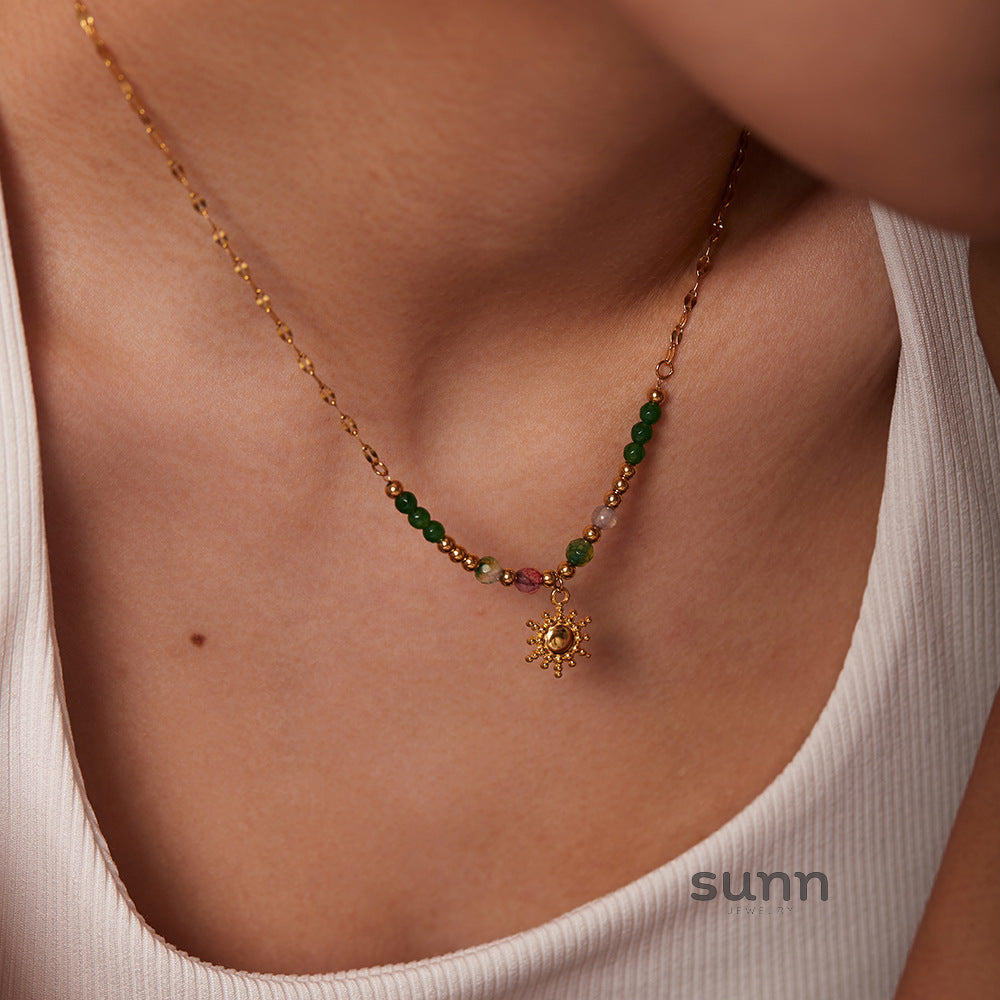 Elliot Gold Sun Pendant Necklace [GE0M8T7J]