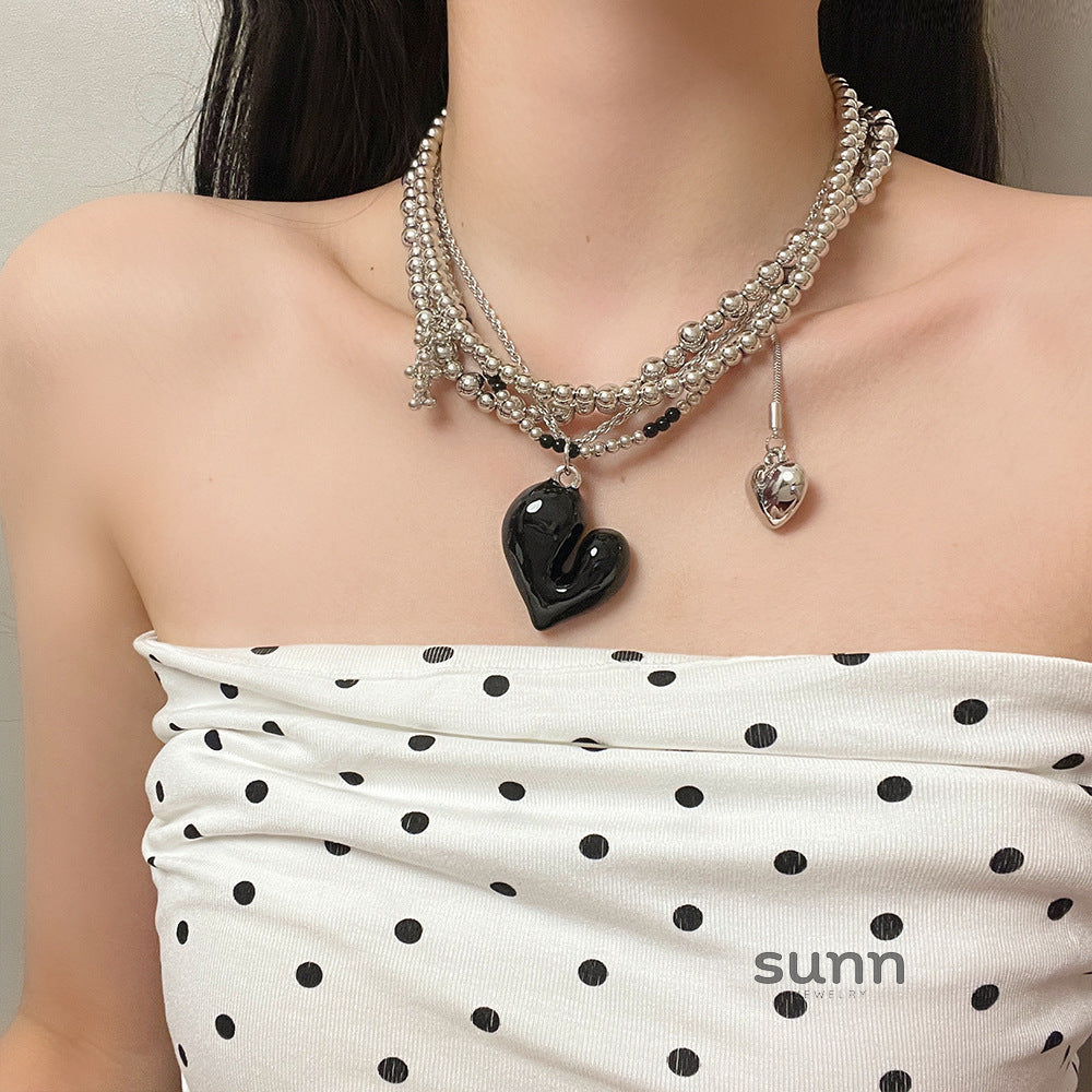 Ellyana Layered Heart Choker [J7W2XEPC]