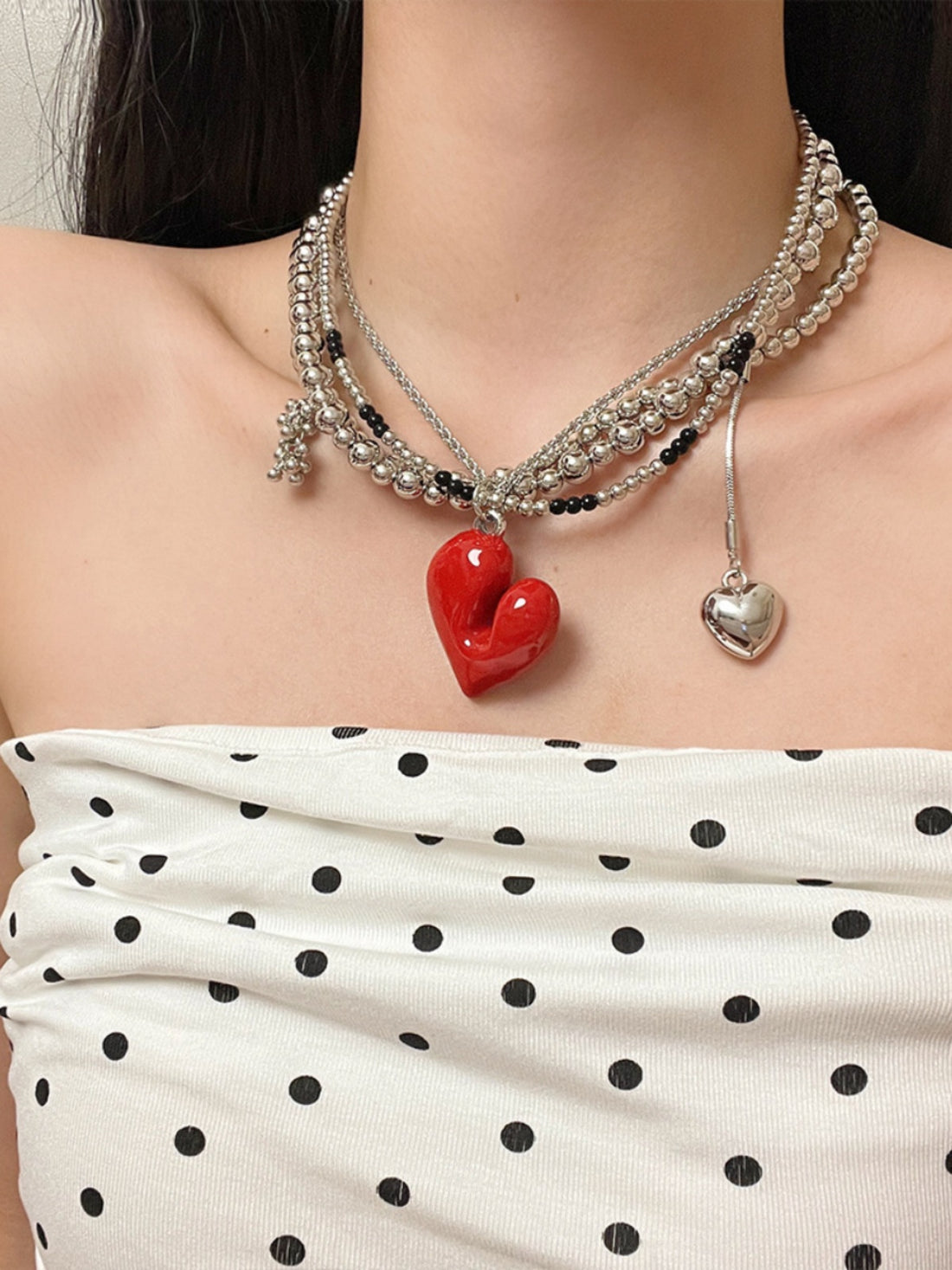 Ellyana Layered Heart Choker [YOVB6R9G]
