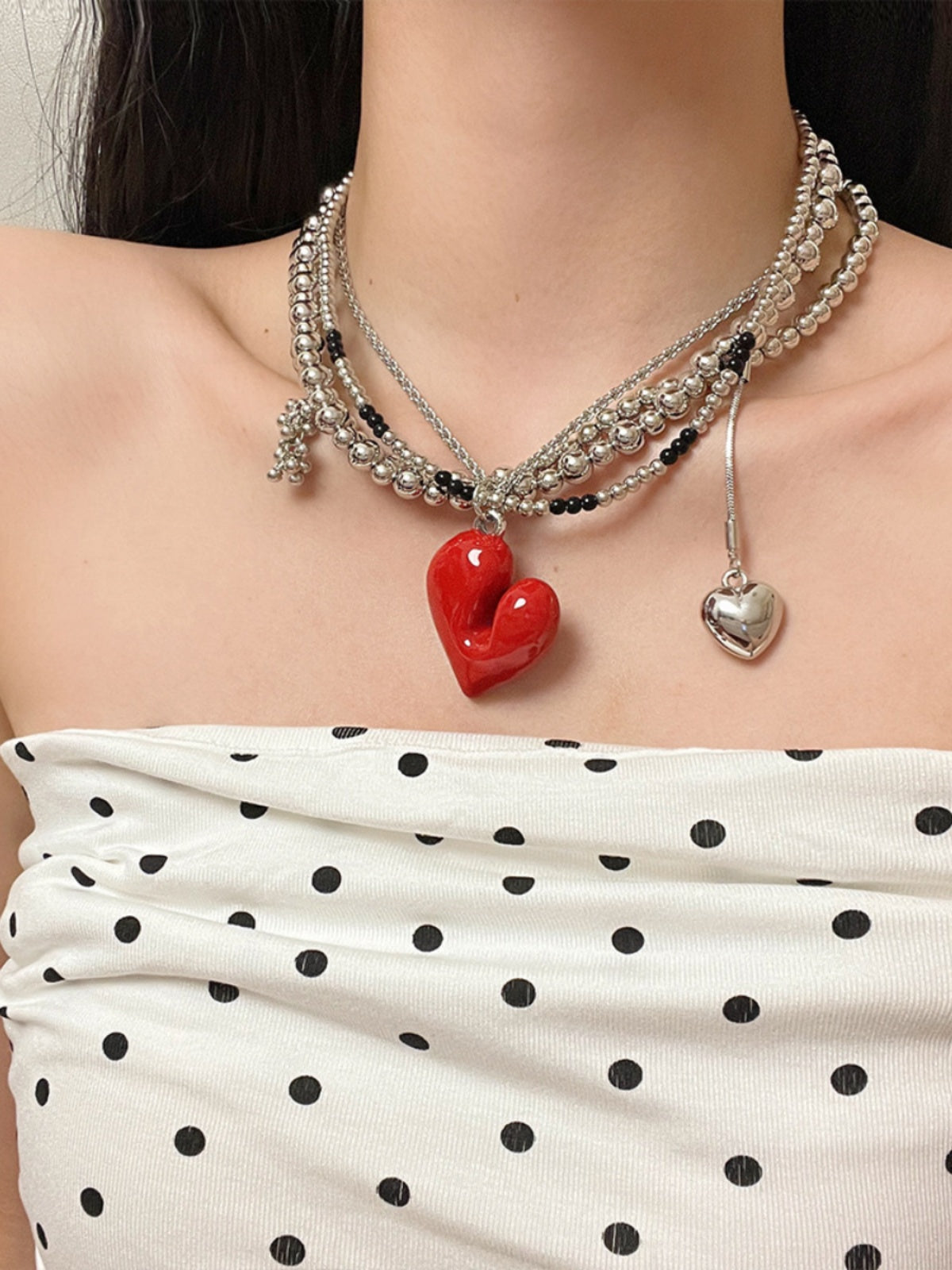 Ellyana Layered Heart Choker [YOVB6R9G]