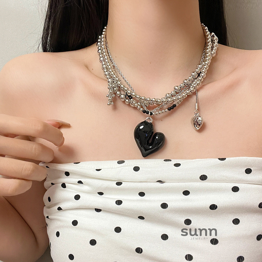 Ellyana Layered Heart Choker [8MONN3WT]