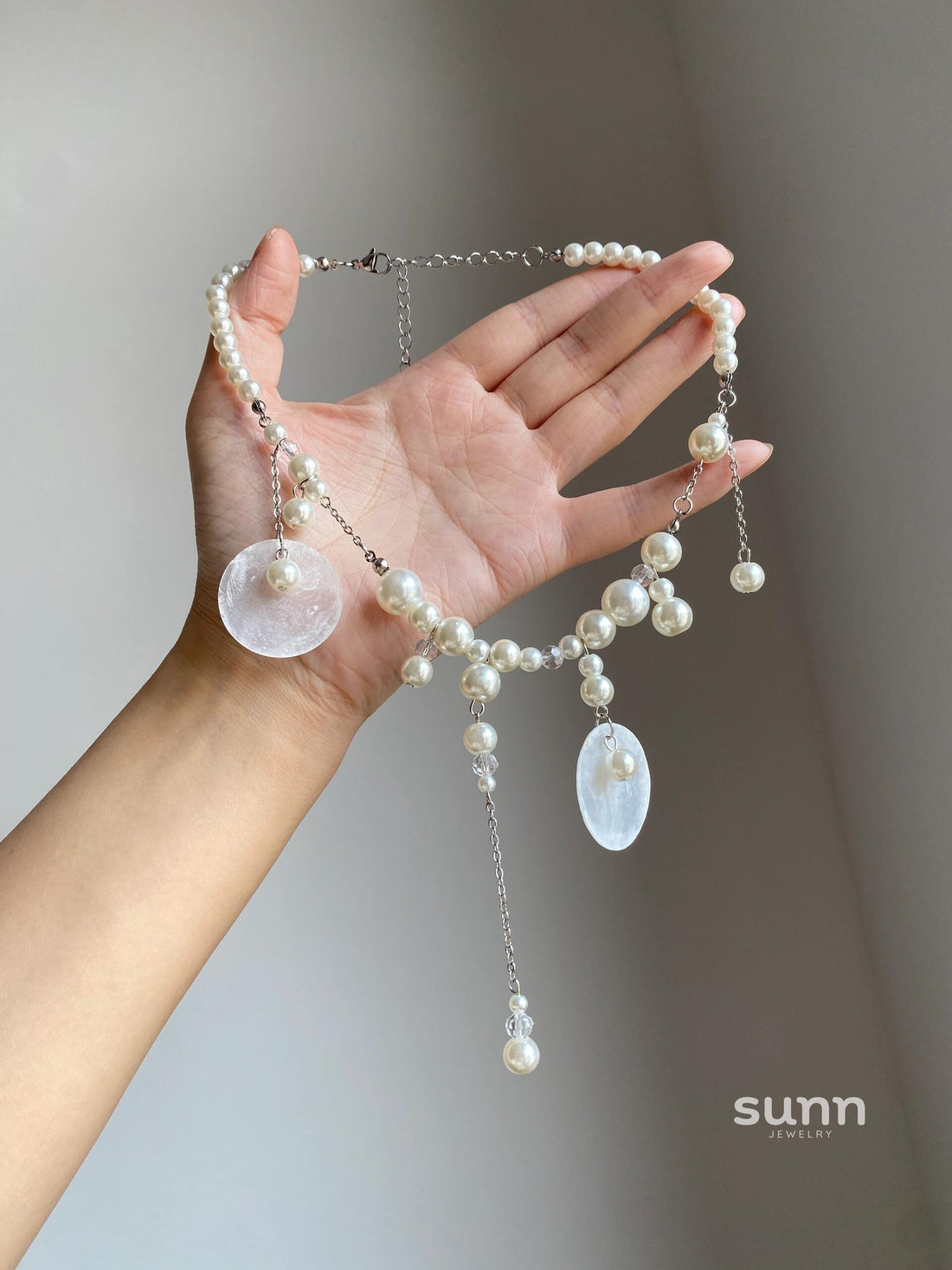 Eloisa Shell Pearl Tassel Necklace [H841T0NF]