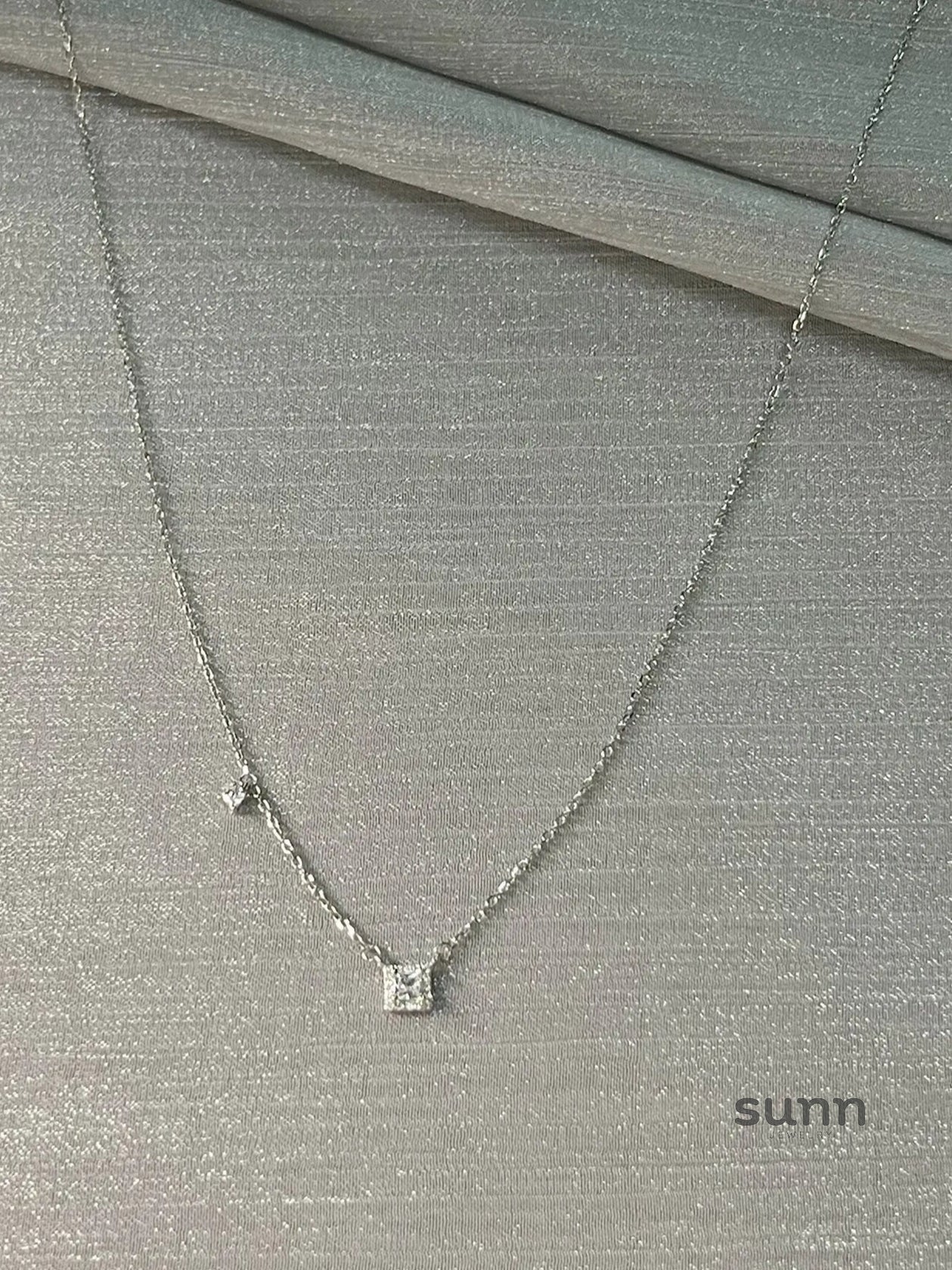 Eloisa Sterling Silver Square Necklace