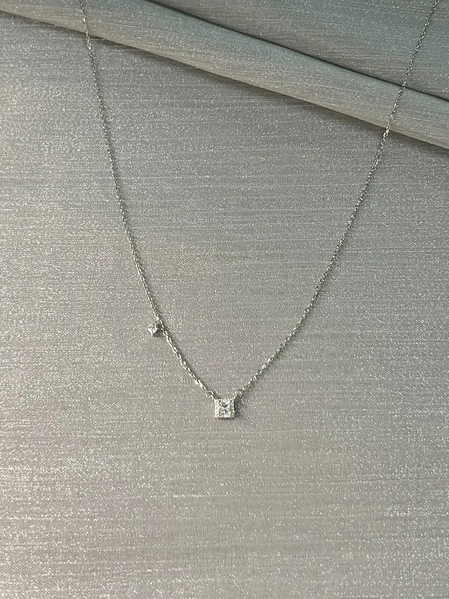 Eloisa Sterling Silver Square Necklace