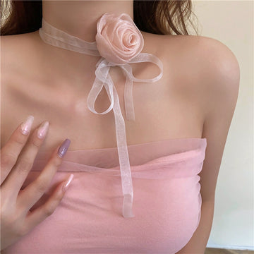 Elowen Rose Lace Necklace [AL4MLY78]
