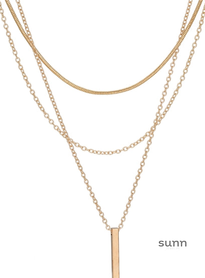 Elvia Stacked Bar Pendant Necklace [DXFKFHNK]