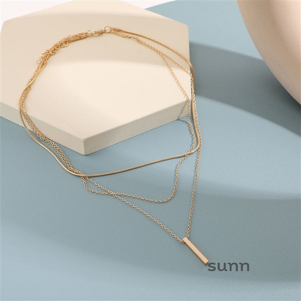 Elvia Stacked Bar Pendant Necklace [ON1APHMX]