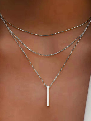 Elvia Stacked Bar Pendant Necklace [86Z5TUWH]