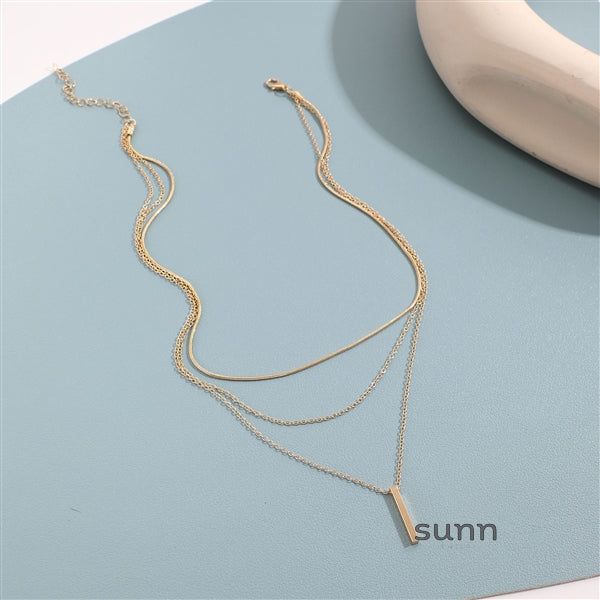 Elvia Stacked Bar Pendant Necklace [1H4CWB4K]