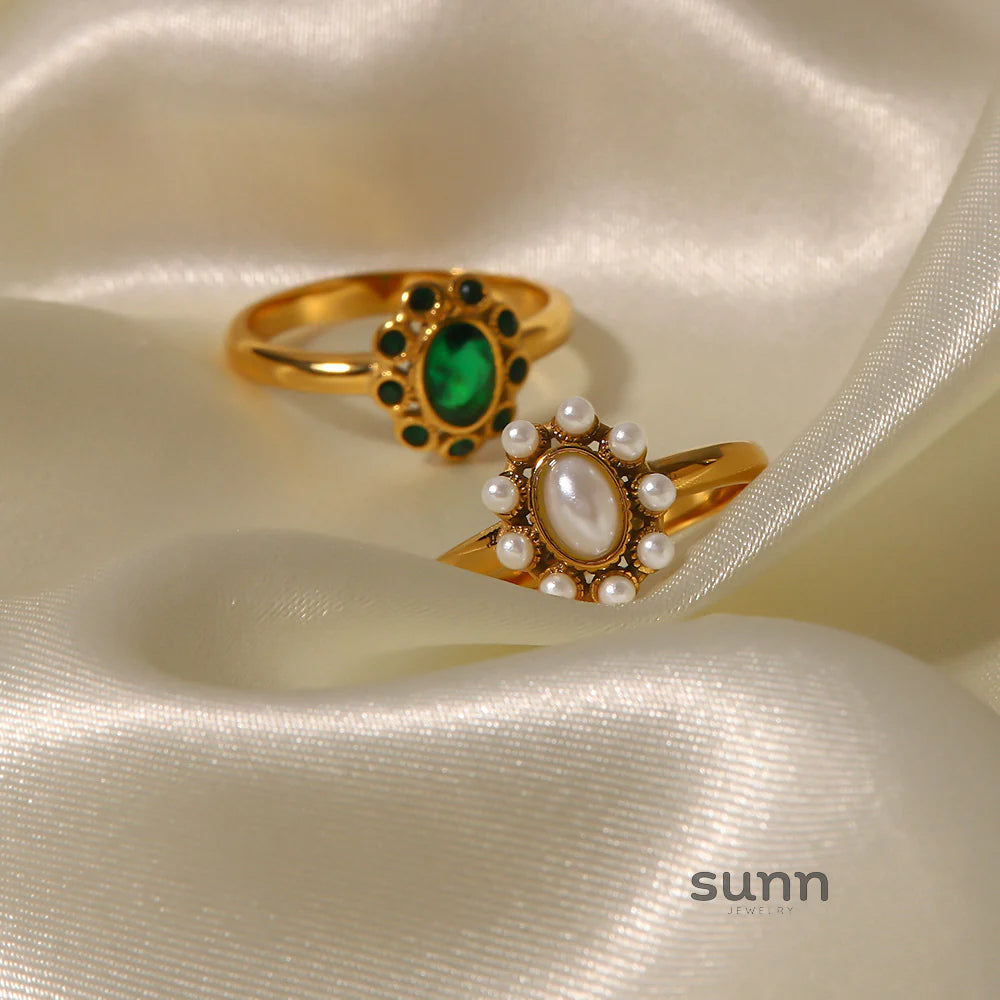 Elvira Emerald Pave Ring
