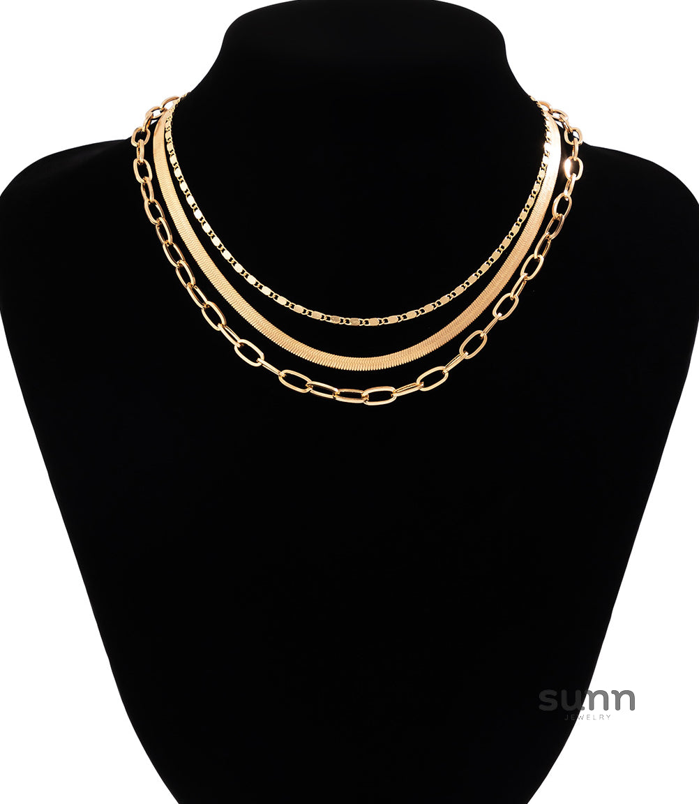 Elvira Layered Heart Necklace [UWHT91TK]